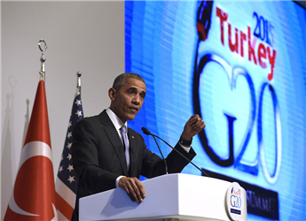 President Obama speaks at a news conference following the G-20 Summit in Antalya, Turkey, on Monday. AP