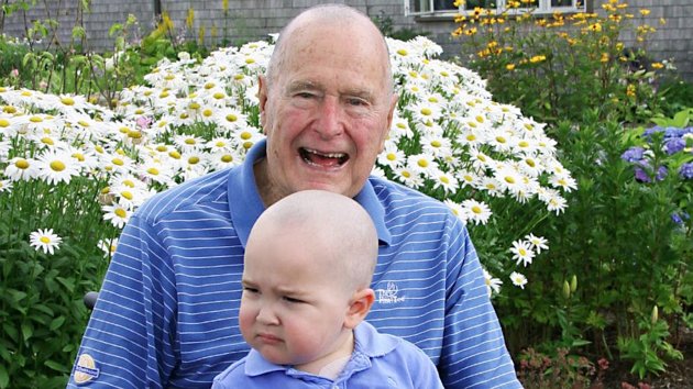 Bush 41 Shaves Head in Solidarity With 2-Year-Old Leukemia Patient (ABC News)
