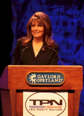 Sara Palin addressing national tea party convention